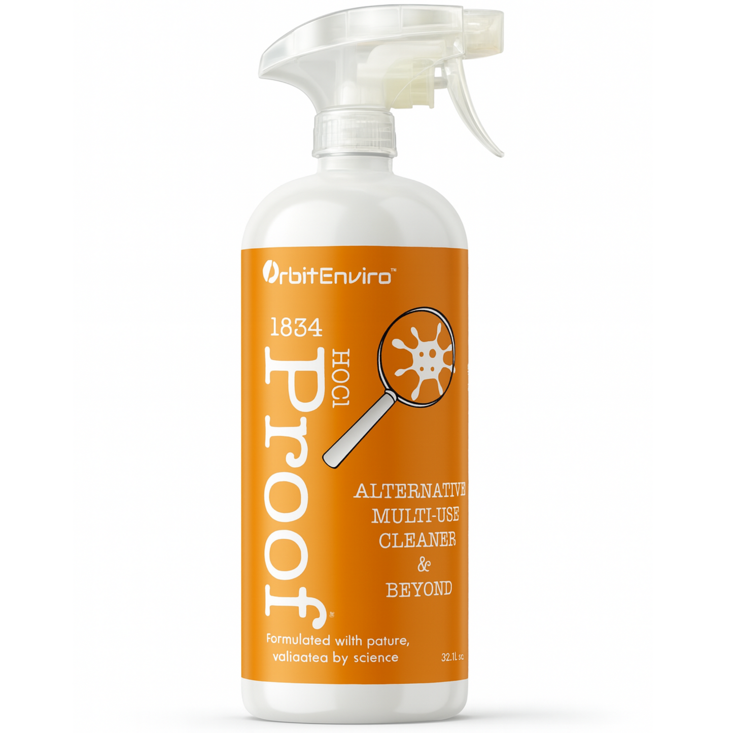 OrbitEnviro Hypochlorous Acid Sanitizer Cleaner | HOCl 500 PPM | Multi-Surface Sanitizer Cleaner for Home, Gym, Office & Pets | 32 fl oz