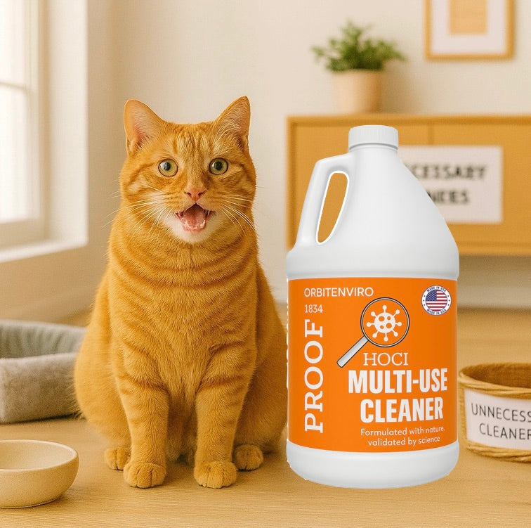 OrbitEnviro Hypochlorous Acid Sanitizer Cleaner | HOCl 500 PPM | Multi-Surface Cleaner for Home, Gym, Office & Pets | 1 Gallon