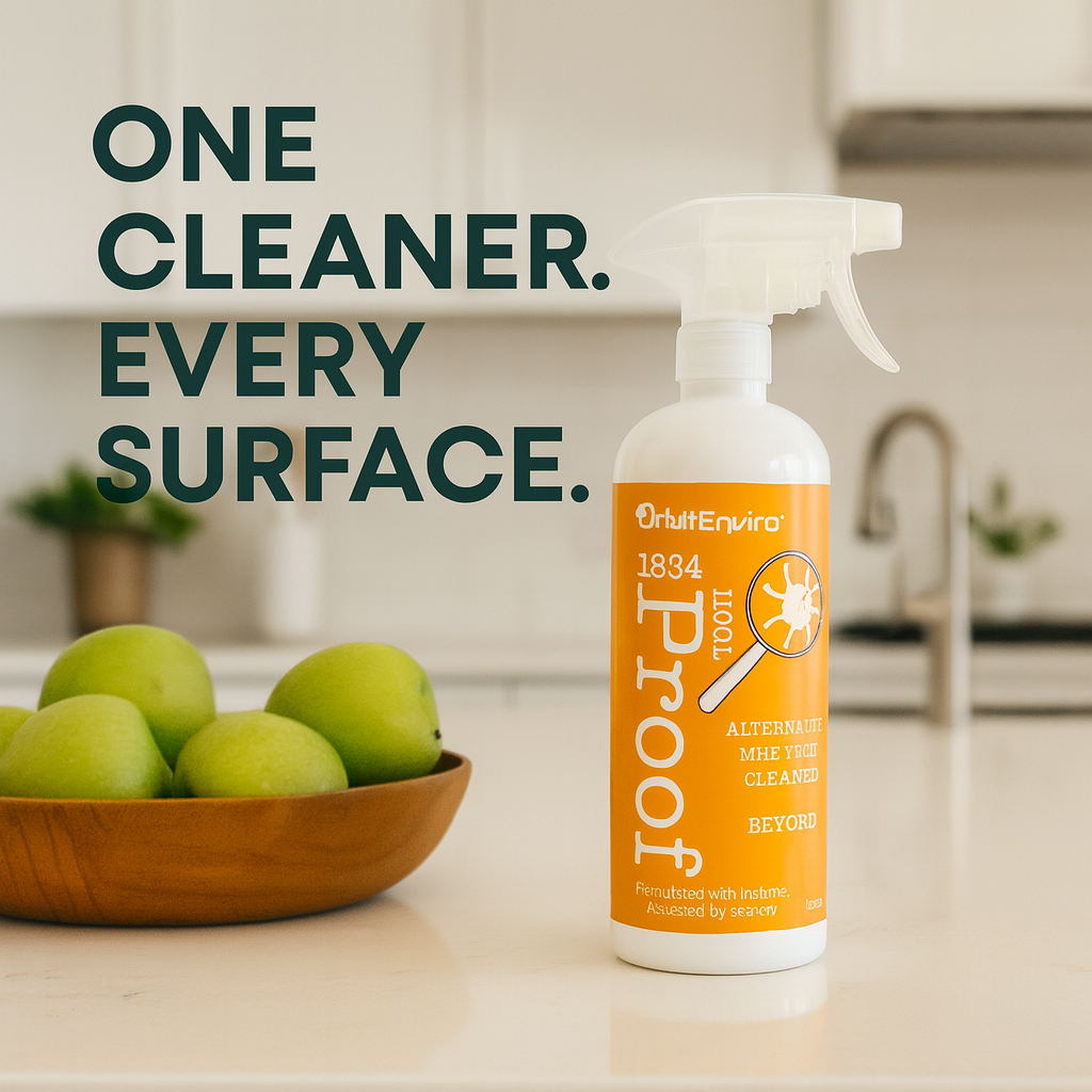 PROOF Extra Strength HOCl Multi-Surface Cleaner I 500ppm High-Potency Natural Formula, Non-Toxic & Residue-Free, Pet & Kid Safe, Dental, Offices, Schools, Homes I 1 Gallon Refill