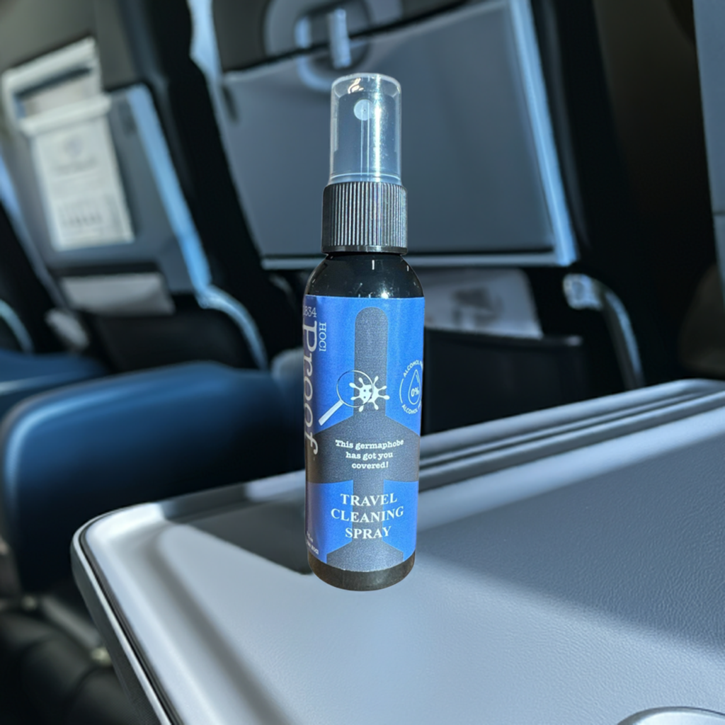 1834 PROOF HOCl Travel Cleaning Spray & Hand Sanitizer - No Alcohol - PACK OF 2 - 2 fl. oz.