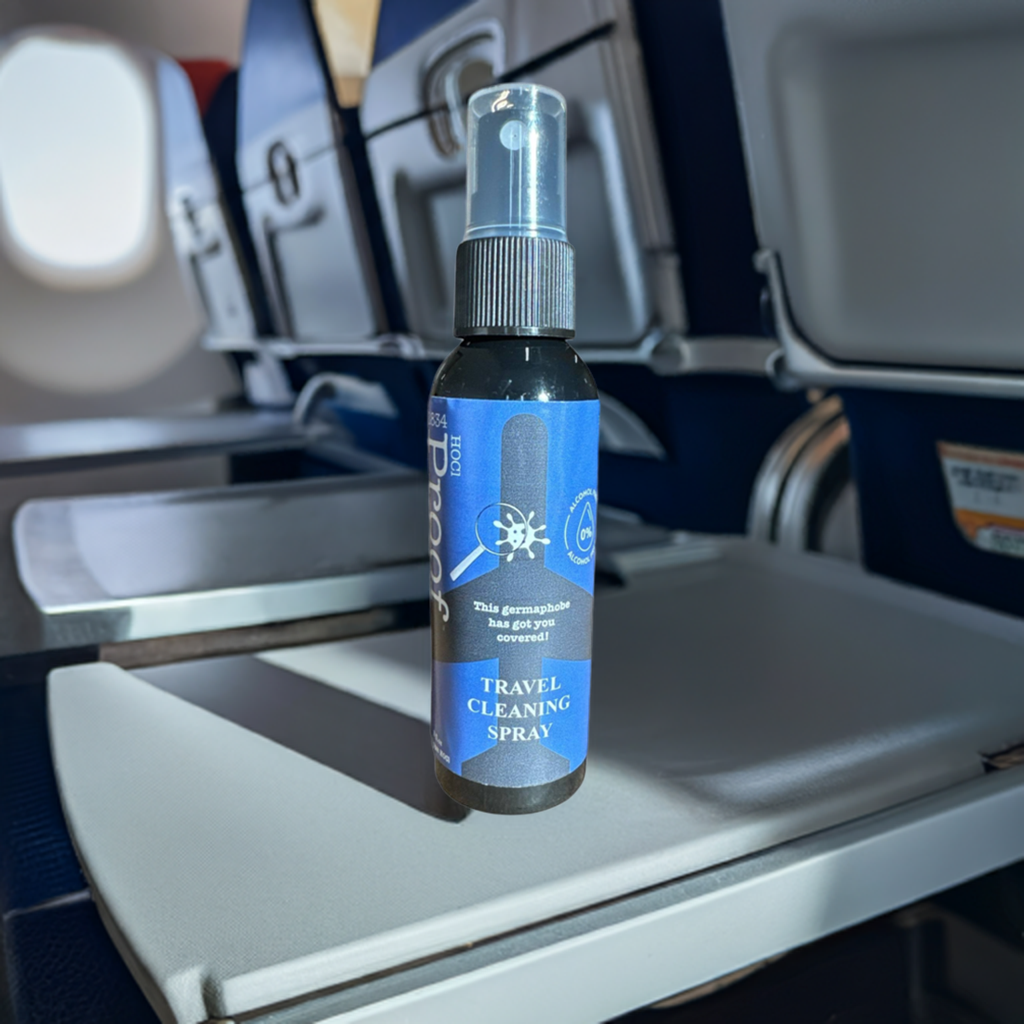 1834 PROOF HOCl Travel Cleaning Spray & Hand Sanitizer - No Alcohol - PACK OF 2 - 2 fl. oz.