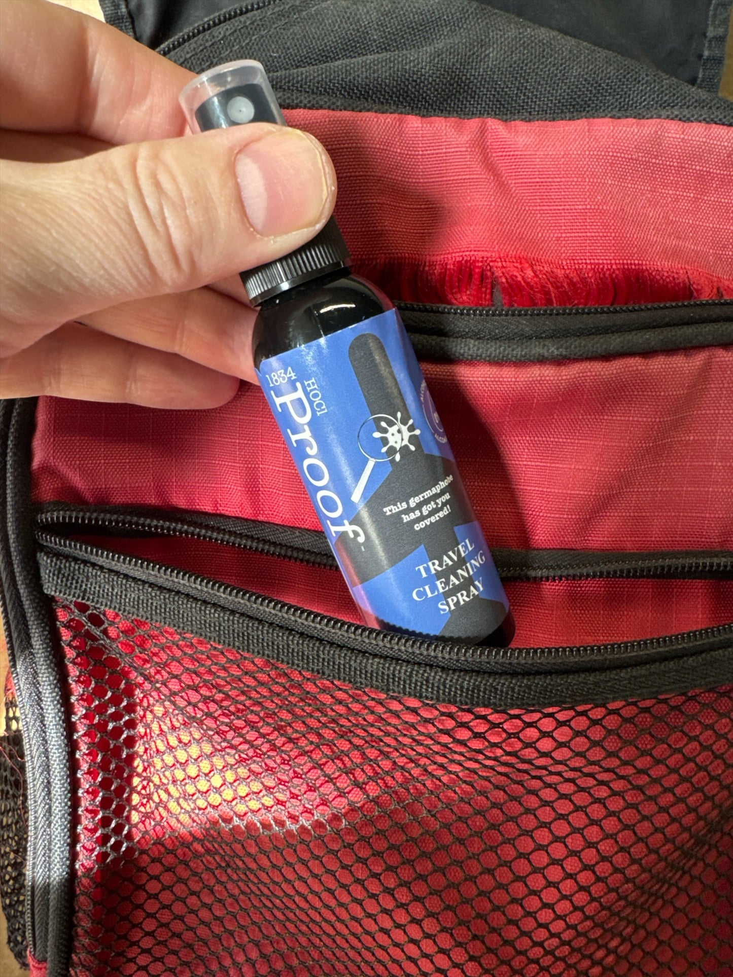 1834 PROOF HOCl Travel Cleaning Spray & Hand Sanitizer - No Alcohol - PACK OF 2 - 2 fl. oz.