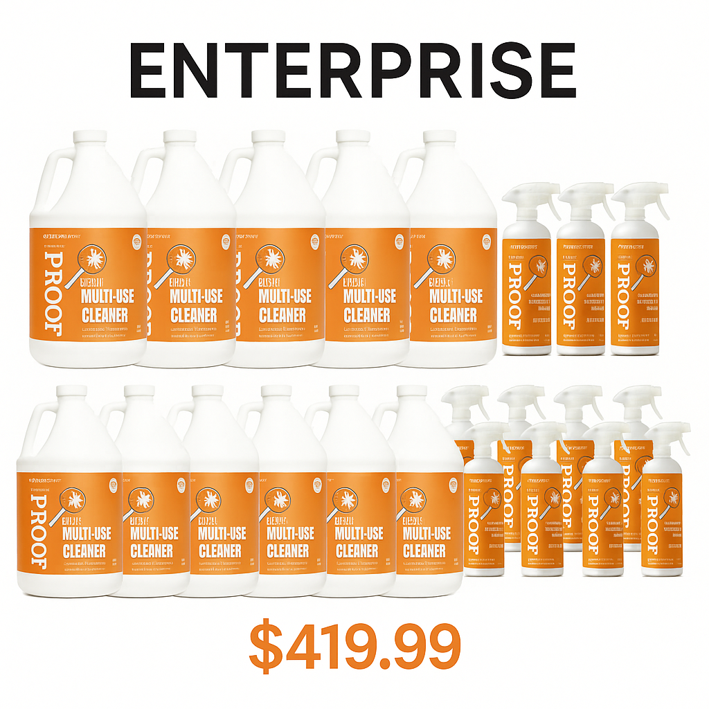 OrbitEnviro Janitorial ENTERPRISE Professional Package -  8 - 32 fl. oz.Spray Bottles & 16 - Gallon Refills