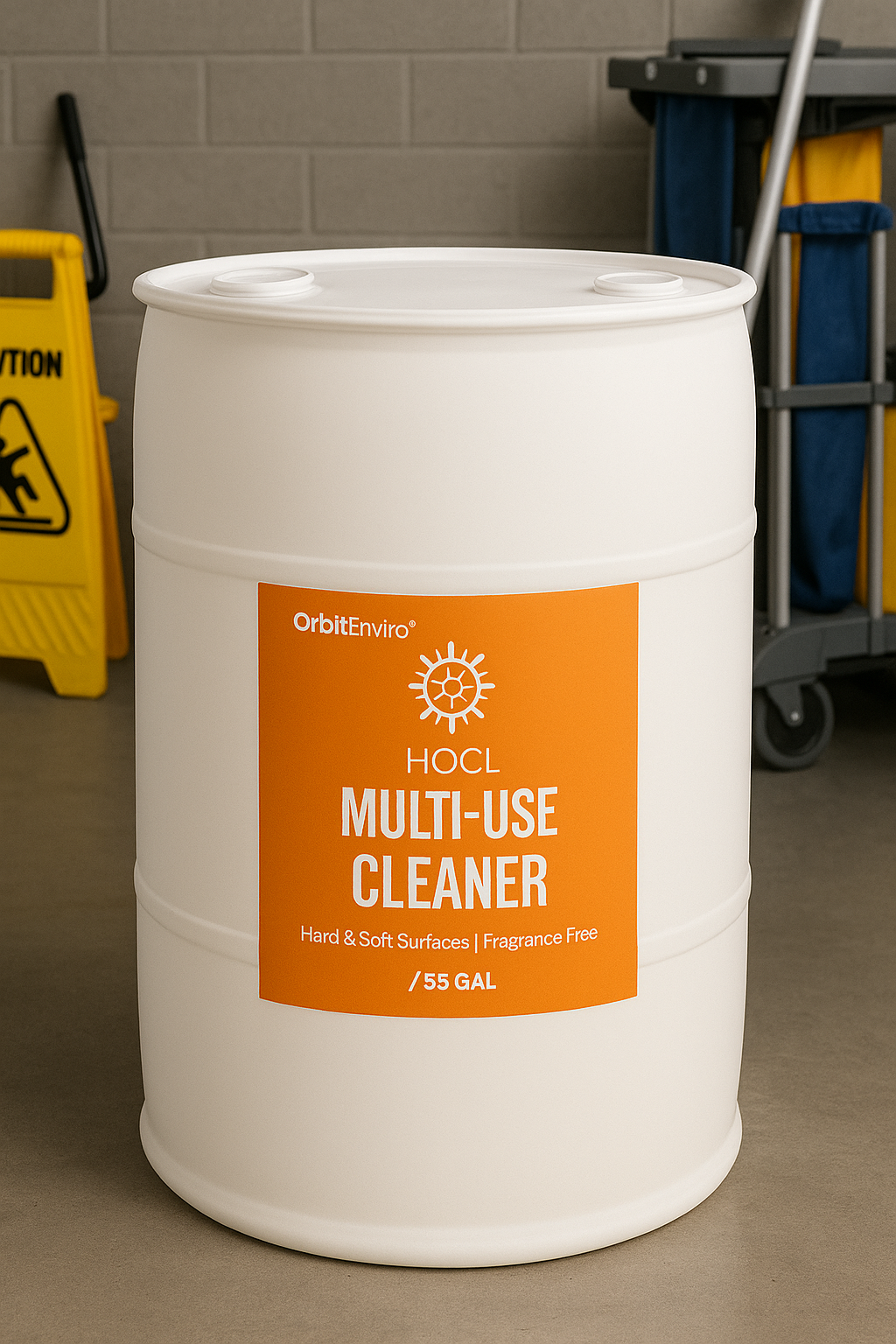 OrbitEnviro® HOCl Multi-Use Cleaner – 55 Gallon Drum  Eco-Powered Cleaning for Large-Scale Spaces