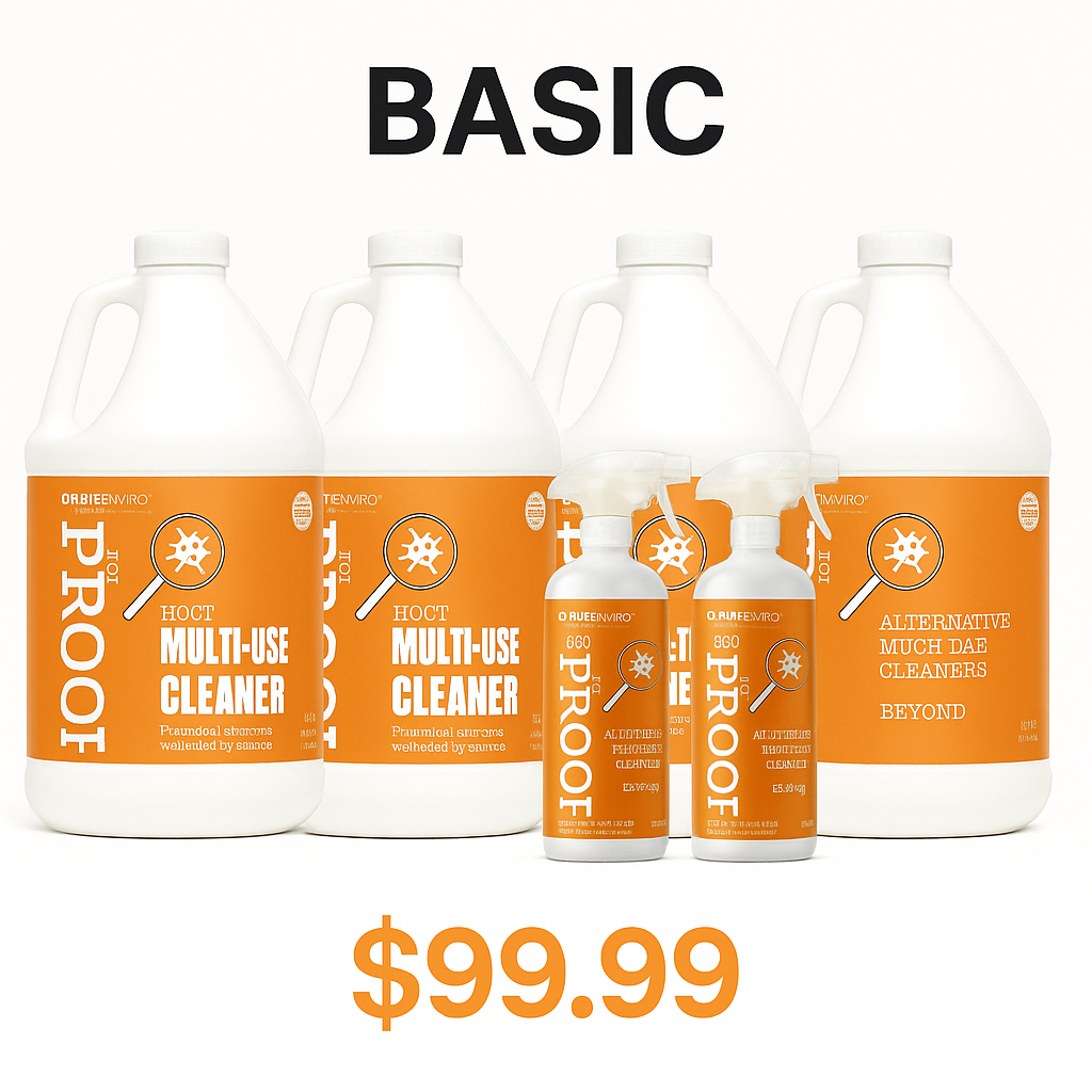 OrbitEnviro Janitorial BASIC Professional Package - 2 - 32 fl. oz.Spray Bottles & 4 - Gallon Refills