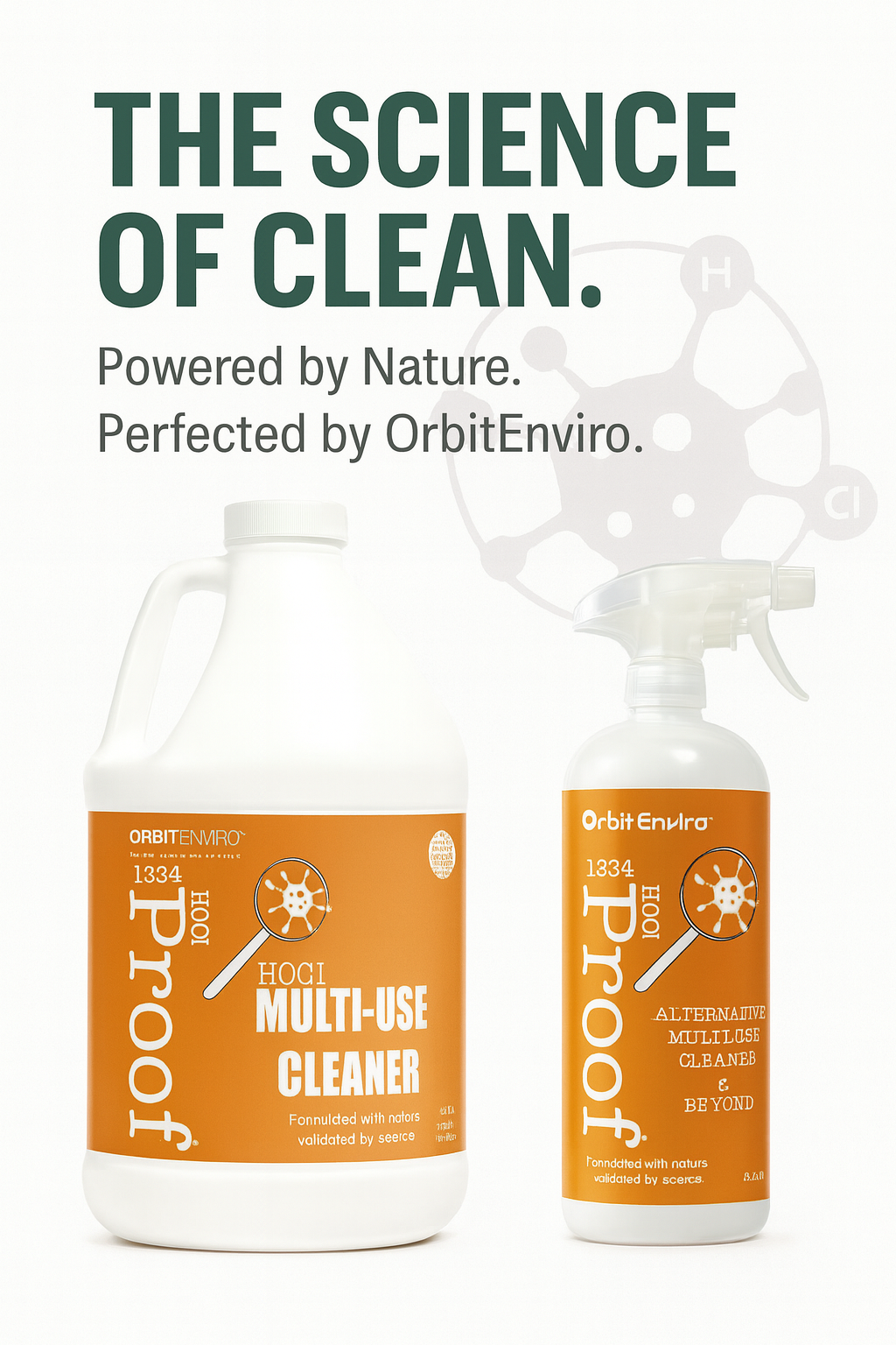 PROOF Extra Strength HOCl Multi-Surface Cleaner - 2 Pack - 1 Gallon Each - 500 PPM OrbitEnviro