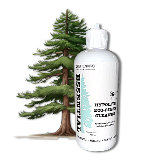 OrbitEnviro Essential Hypolite Eco Rinse - 200 PPM HOCl - Outdoor & Camping - 16 oz