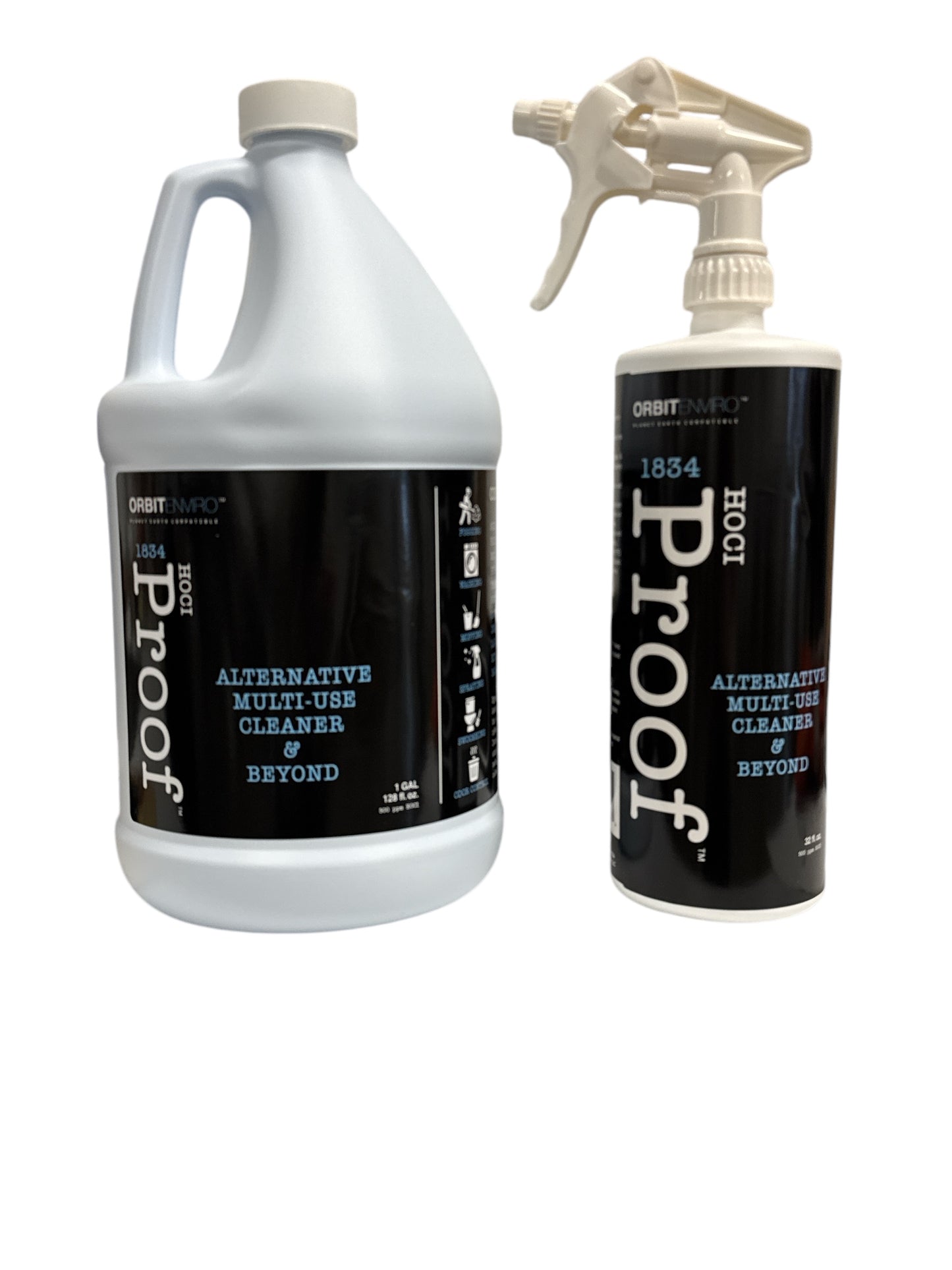 OrbitEnviro 1834 PROOF Multi-Use Cleaner HOCl 500ppm  - BUY TOGETHER & SAVE - STARTER PACK  - 1 GAL. & 32 fl. oz spray bottle