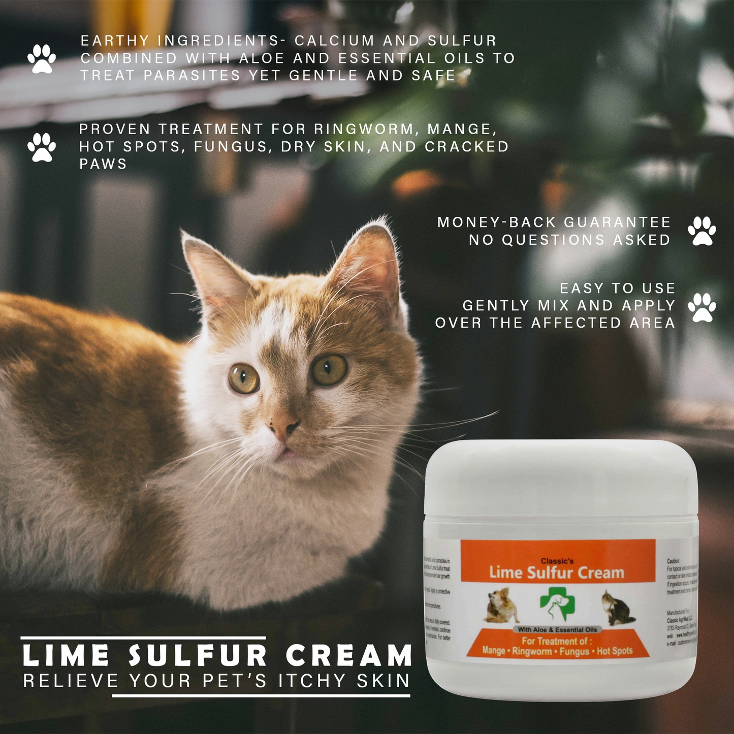 Classic's Lime Sulfur Pet Skin Cream Pet Care and Veterinary Treatment